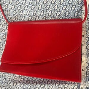 Red Bag with Strap or Red clutch. Christmas Red Purse.